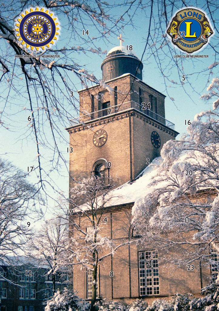 Adventskalender 2006 - Die Vicelin-Kirche im Winter, fotografiert von Frau Inge Techau