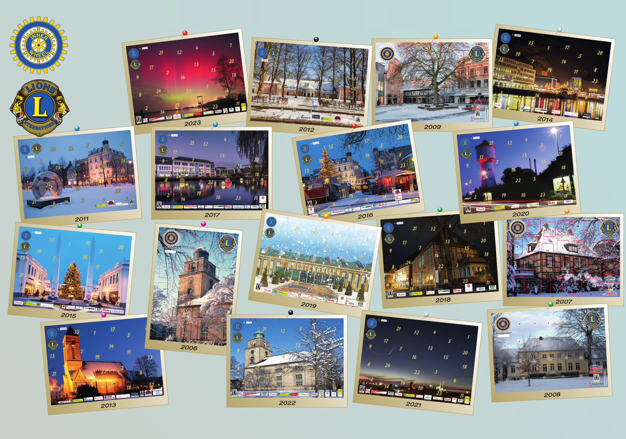 Adventskalender 2024 - Collage aller bisherigen Motive
